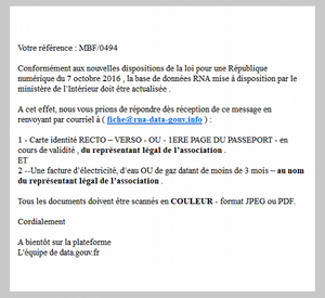 image mail frauduleux
